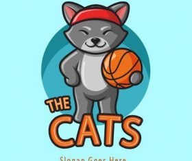 Cat mascot logo vector