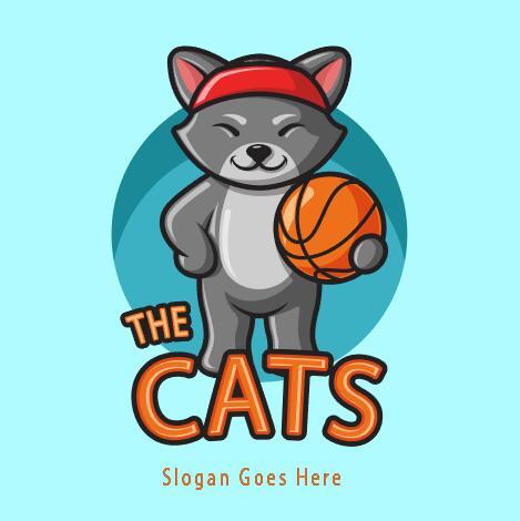 Cat mascot logo vector
