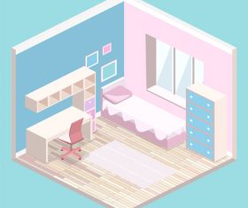 Childrens room design vector