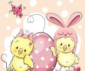 Cute chick cartoon vector