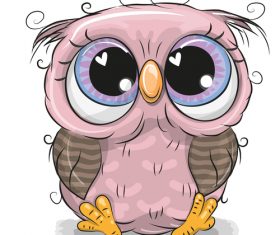 Cute owl baby cartoon vector