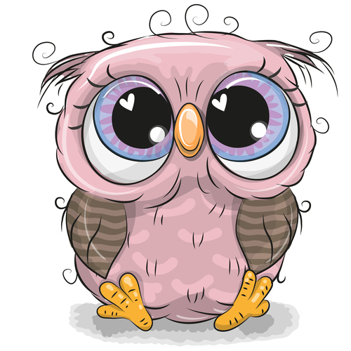 Cute owl baby cartoon vector