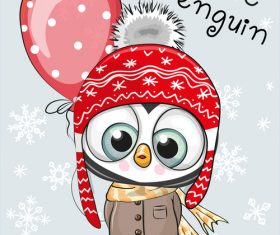 Cute penguin cartoon vector