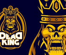 Dead king with crown sports logo vector