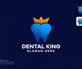 Dental king gradient logo vector