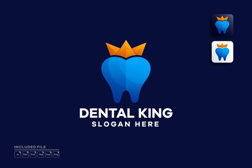 Dental king gradient logo vector