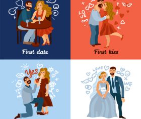 Developing love relations concept vector