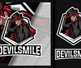 Devil smile tuxedo thief mascot logo vector