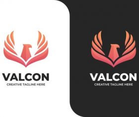 Eagle falcon bird fly simple logo vector