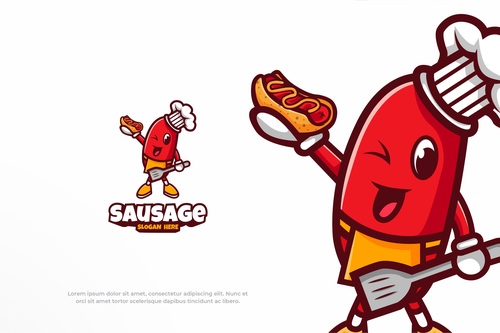 Fast food restaurant sausage logo vector