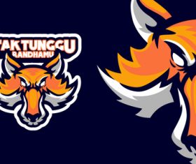 Fox head sports logo vector