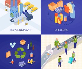 Garbage recycling design concept vector
