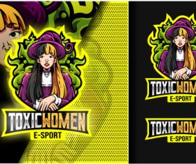 Girl toxic mascot logo vector