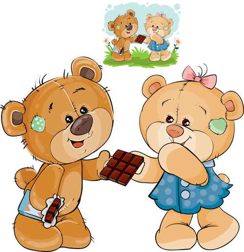 Give away chocolate cartoon illustration vector