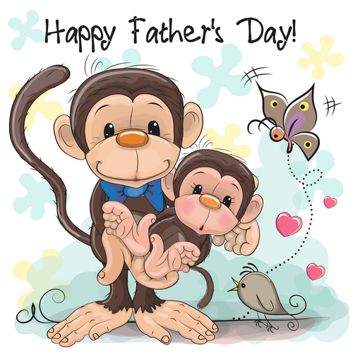 Happy fathers day cartoon vector