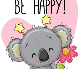 Happy sloth cartoon illustration vector