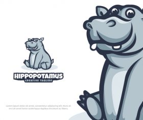 Hippopotamus logo design vector