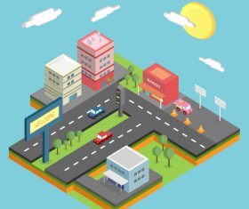 Isometric city concept design vector
