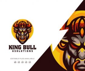 King bull color mascot logo vector