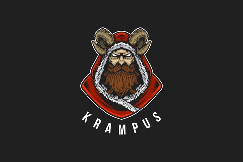 Krampus logo design vector
