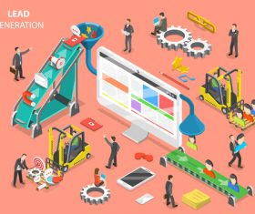 Lead generation cartoon illustration vector