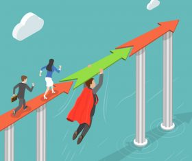 Leadership cartoon business vector