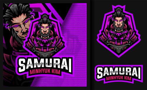 Legendary samurai minhyuk kim gaming mascot logo vector
