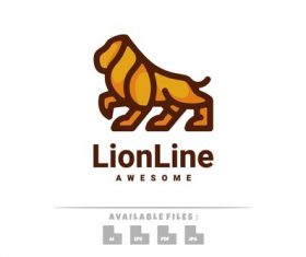 Lion line logo vector
