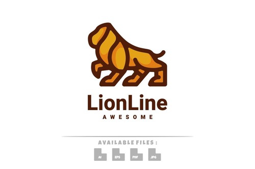 Lion line logo vector