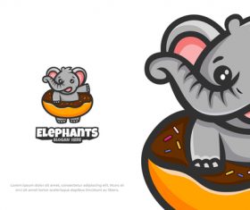 Logo cute mascot animal vector