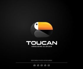 Logo design toucan gradient vector
