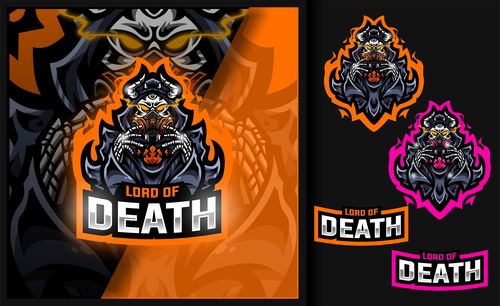 Lord of death skull mask gaming mascot logo vector