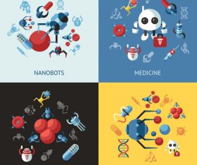 Medicine robot cartoon illustration vector
