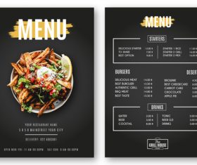 Modern menu restaurant grill vector