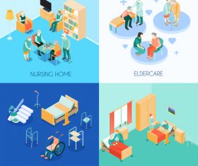 Nursing home design concept vector