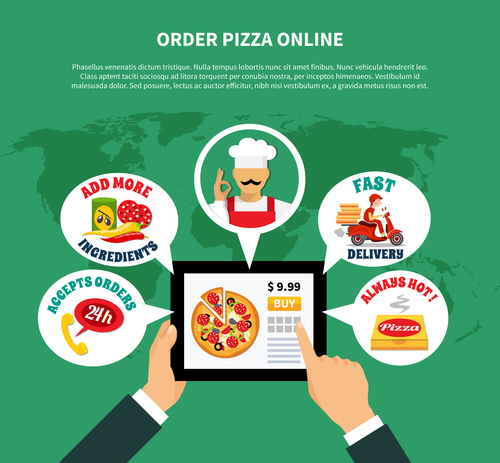 Order pizza online vector