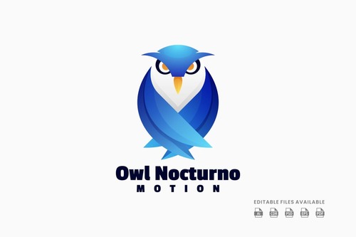 Owl gradient logo vector