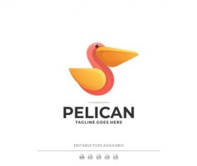 Pelican gradient logo vector