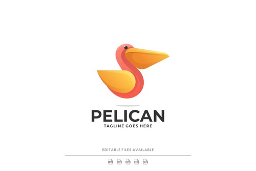 Pelican gradient logo vector