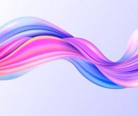 Pink and blue twisted ribbon background vector