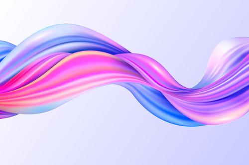Pink and blue twisted ribbon background vector
