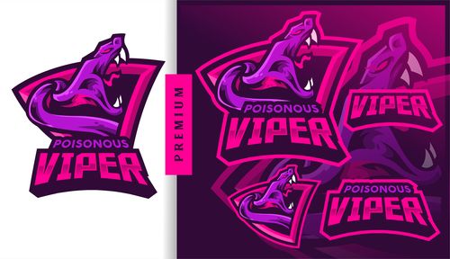 Poisonous viper gaming mascot logo vector