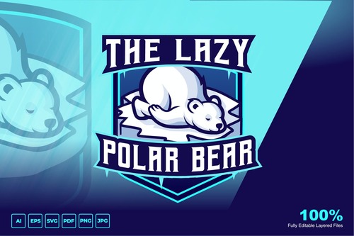 Polar bear cartoon logo vector free download