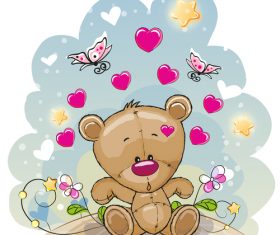 Put outdoor teddy bear vector