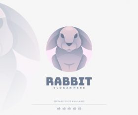 Rabbit gradient colorful logo vector