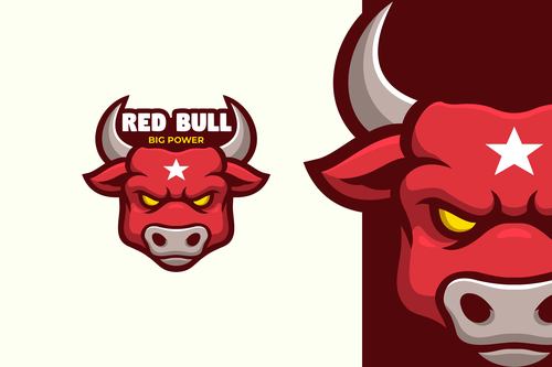 Red bull big power logo vector
