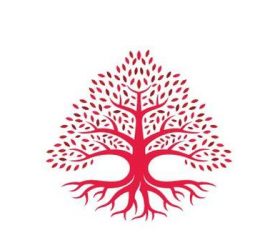 Red tree color logo vector