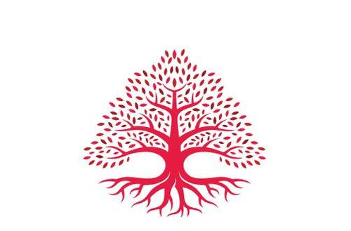 Red tree color logo vector