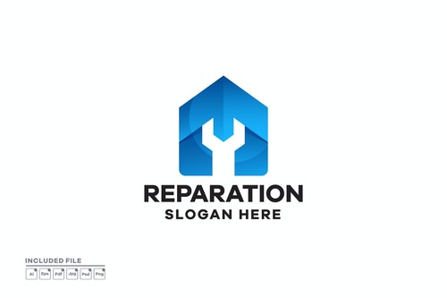 Reparation gradient logo design vector