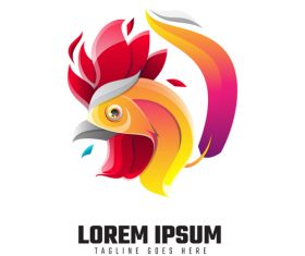 Rooster logo template vector